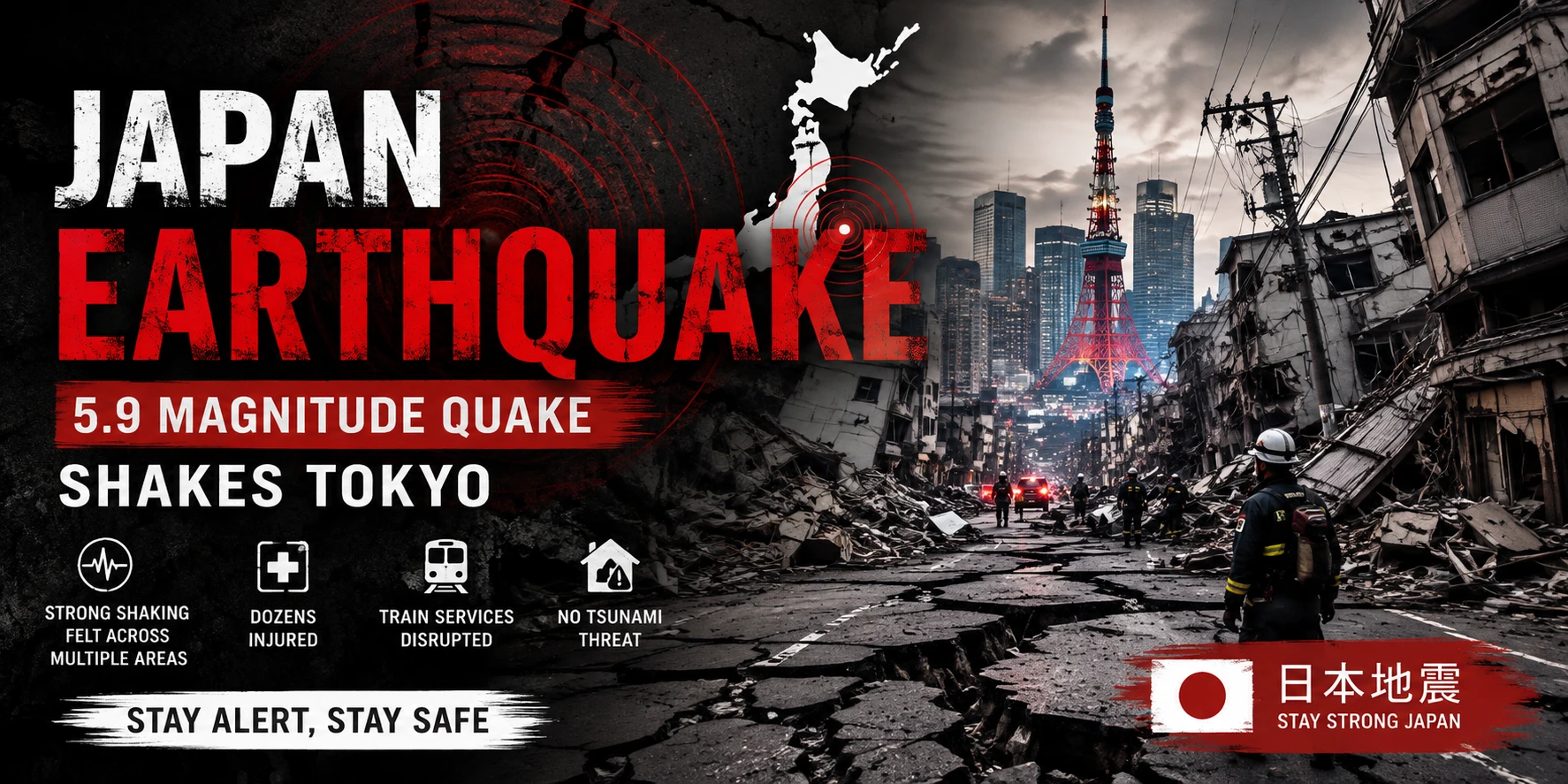 Earthquake 2026 5.9-Magnitude Quake Strikes Near Tokyo, Dozens Injured
