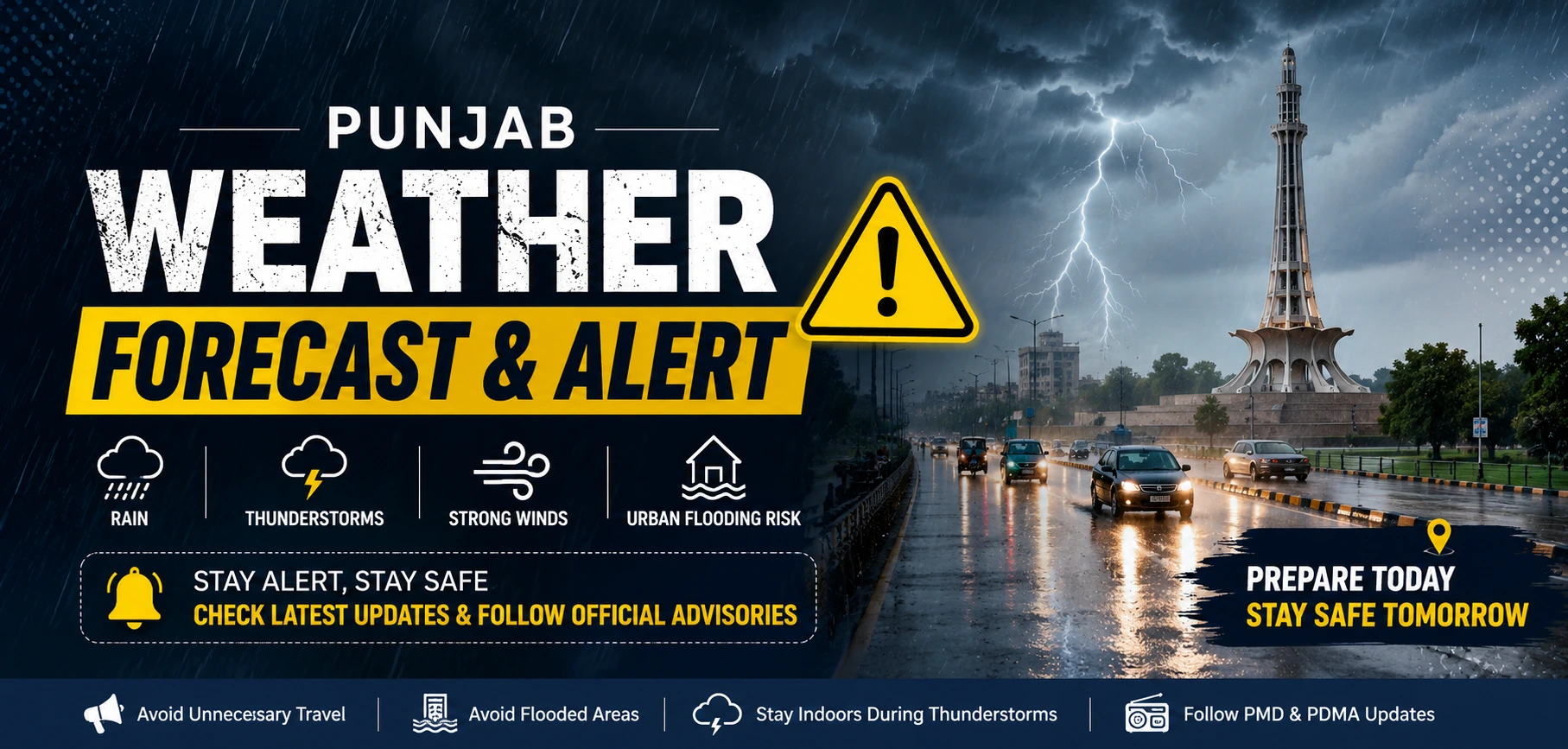 Punjab Weather Forecast Rain, Thunderstorms and Flooding Alert Issued