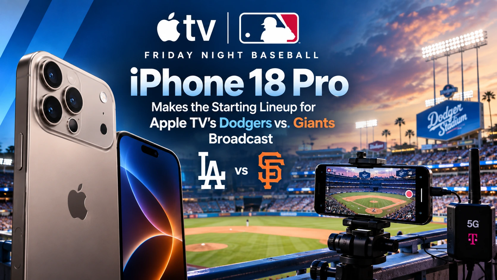 iPhone 18 Pro Joins Apple TV’s Dodgers vs. Giants Broadcast