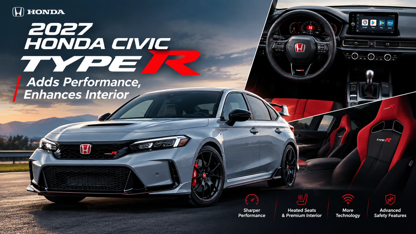2027 Honda Civic Type R Adds Performance, Enhances Interior