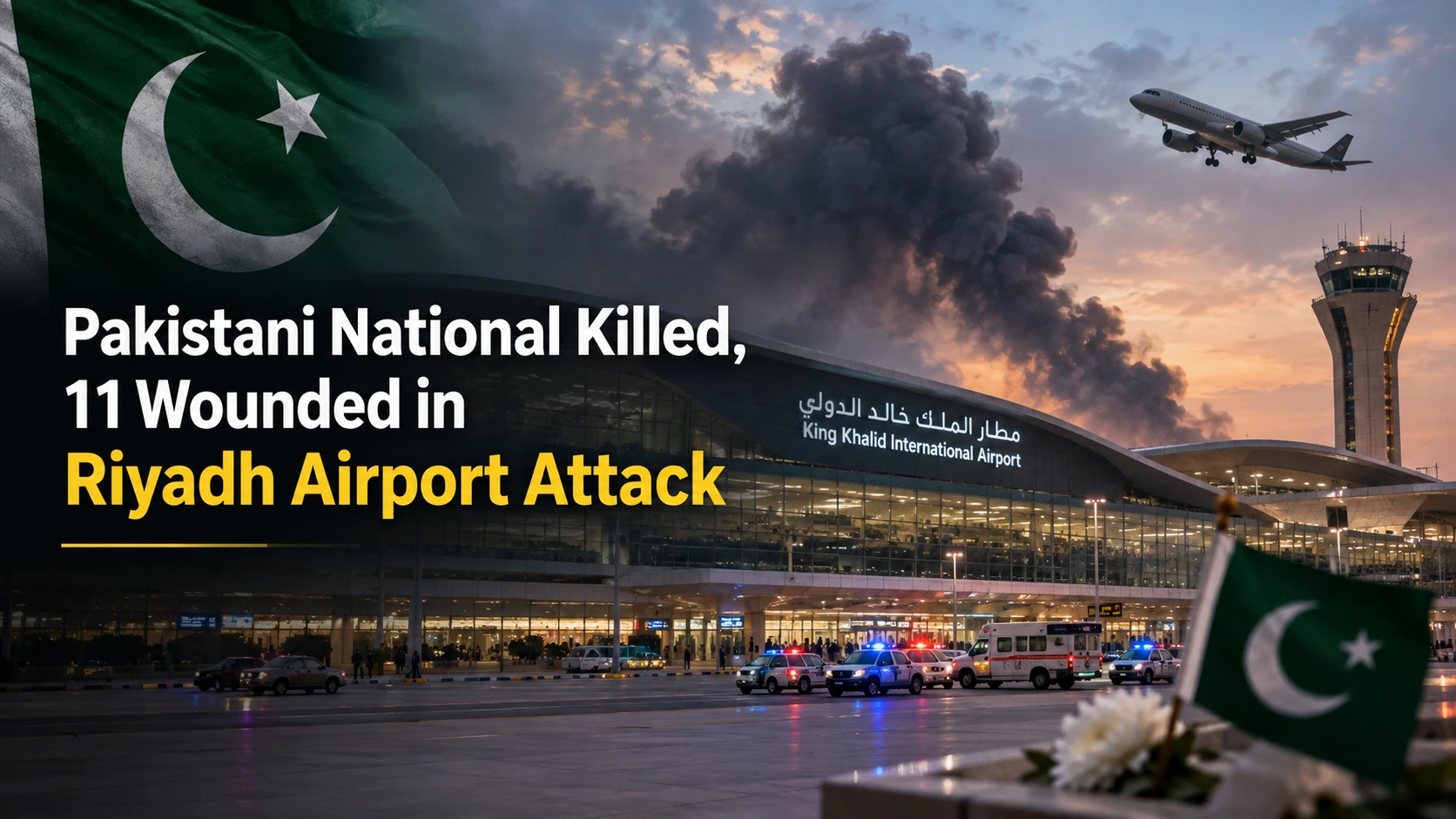 Riyadh Airport Breaking News Scene